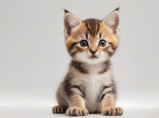 Playful kitty with a fluffy tail