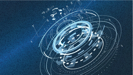 Vector editable, Sci-fi Futuristic UI FUI abstract circular element design, GUI design, Circular Machine elements