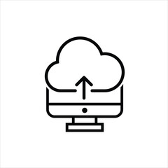 Upload to cloud flat icon for apps and websites
