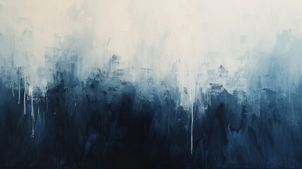 painting of a dark blue and white color combination