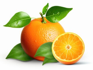 orange with leaves