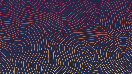 contour topographic wave lines background, abstract red pattern texture on dark background