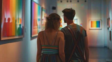 Exploring the Vibrant Spectrum: A Couple's Journey through Abstract Art Exhibitions