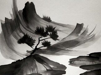 Black ink on paper design background/wallpaper/backdrop