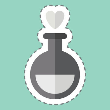 recommend clip art: Sticker line cut Love Potion. related to Valentine Day symbol. simple design editable. simple illustration