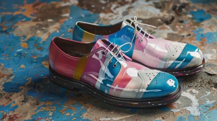 Colorful Fashion Footwear on Artistic Background - A Perfect Blend of Style and Creativity