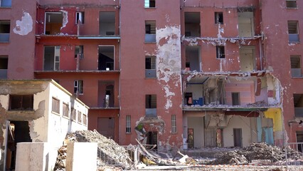 Italy, Milan 03-13-2024 demolition of the Aler public buildings and urban redevelopment...