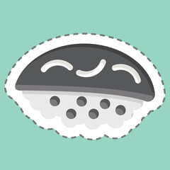 Sticker line cut Hirame. related to Sushi symbol. simple design editable. simple illustration