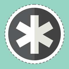 Sticker line cut Emergency. related to World Cancer symbol. simple design editable. simple illustration