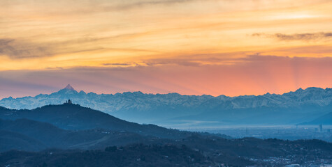 sunset over Turin