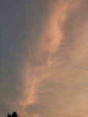 Aesthetic clouds shining in the evening sky