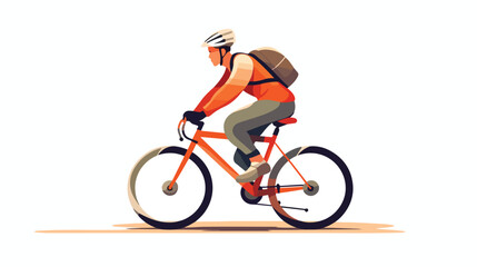 a man riding a bicycle  flat icon