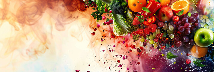 Crave Clean: Satisfy Your Body's Needs with Fresh, Nutrient-Packed Foods, Fostering a Deeper Connection with Your Food and Nourishing Your Body from the Inside Out. Collage. Banner