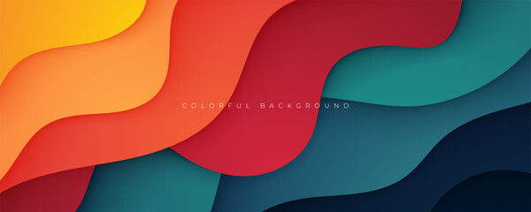 Abstract colorful wavy dimension layers background liquid shape vector ilustration.