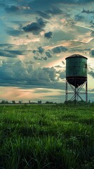 Water tower reservoir for drought used in agriculture