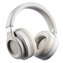 White wireless headphones. The headphones are isolated on a white background.