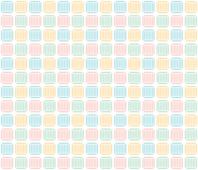 Hand drawn seamless vertical line in block, Gingham pattern style, Yellow Orange Green And Blue