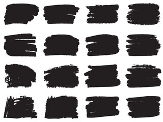 Set of vector paint brush stroke, ink splatter and artistic design elements. Dirty watercolor texture, box, frame, grunge background, splash or creative shape for social media. Vector- EPS 10. 