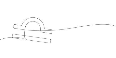 A single line drawing of a gemini. Continuous line libra icon. One line icon. Vector illustration
