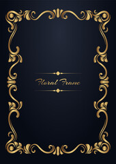 Vintage frame gold floral ornament