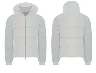 Grey winter jacket. vector illustration