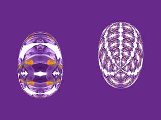 Easter eggs - abstract graphics with flowers of purple crocuses and a 3D effect. Topics: Easter decorations, tradition, illustration, card, spring flora motifs, flowering, nature, holiday season