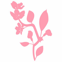 Sakura branch with flowers decoration.