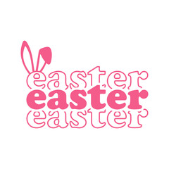 Easter typography design on plain white transparent isolated background for card, shirt, hoodie, sweatshirt, apparel, tag, mug, icon, poster or badge