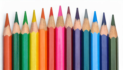 Close-up of color pencils for drawing. Back to school concept.