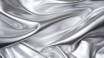 Fototapeta premium abstract rich and authentic shiny and wavy metallic silver foil texture background, high quality, luxurious, and glamorous