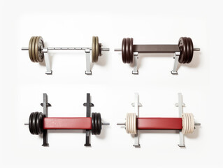 bench press collection set isolated on transparent background, transparency image, removed background