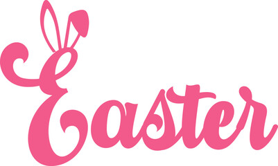 Easter typography design on plain white transparent isolated background for card, shirt, hoodie, sweatshirt, apparel, tag, mug, icon, poster or badge