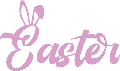 Easter typography design on plain white transparent isolated background for card, shirt, hoodie, sweatshirt, apparel, tag, mug, icon, poster or badge