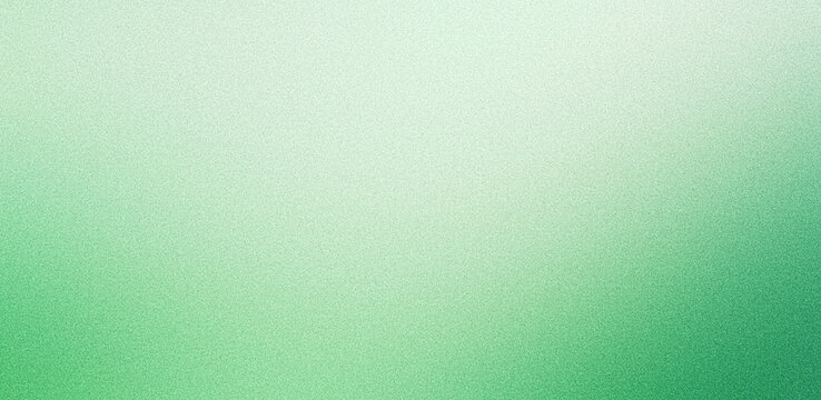 Green grainy gradient background, grunge dark to light forest green color gradient noisy texture banner backdrop design