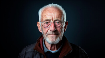 Fototapeta premium front portrait of 80 year old mature man in casual dress
