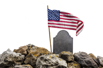grave of american heroe, isolated, transparent background