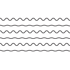 Waves outline icon. set of zigzag and wave borders, eps10