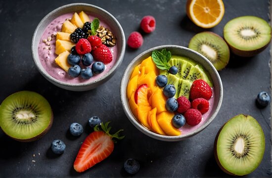 nutritious smoothie bowls, an image of beautiful and nutritious smoothie bowls