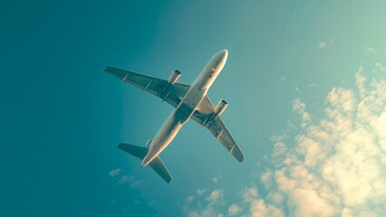 Low angle view of an airplane in the sky