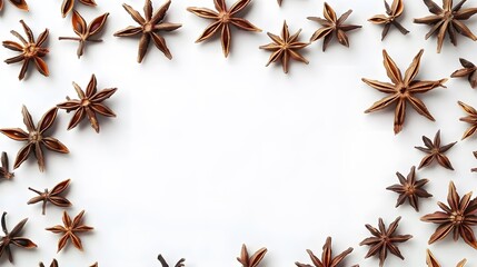 Anise stars frame and border isolated on white, top view
Anise stars frame and border isolated on white, top view
