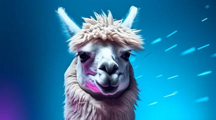 Close up portrait of camel against vibrant background