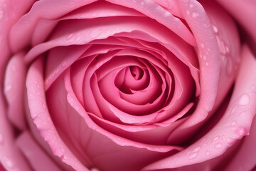 pink  rose closeup, beautiful flower bud, petals, texture, background, drops water, dew