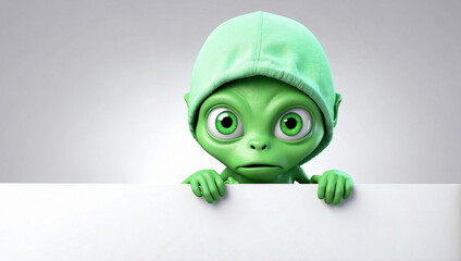 funny green alien