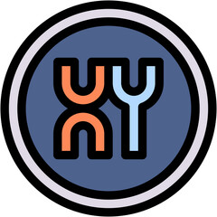 Vector Icon XY Chromosome, Body, Cell, Science, DNA, Genetics