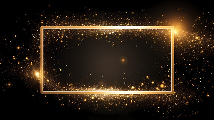 Obraz premium Luxurious golden glitter frame