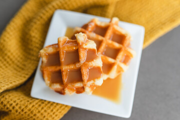 waffles and syrup
