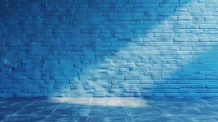 Interior architecture concept with blue brick wall texture background.