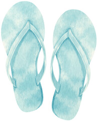 Sandals watercolor illustration for Summer Decorative Element