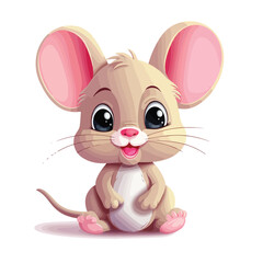 Adorable Mouse Clipart isolated on white background