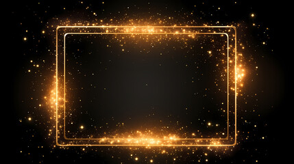 Luxurious golden glitter frame